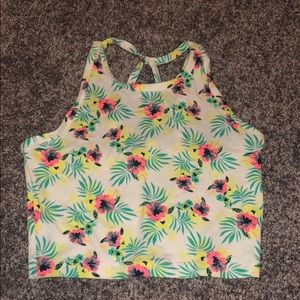 Tropical print crop top